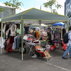 COBIZI 10x10 Pop up Canopy Tent Gazebos, Ez up Canopy 10x10 for Parties Beach Camping Party Event Shelter Sun Shade with 4 Sidewalls & Carry Bag 4 Stakes & Ropes & Sandbags, Grey