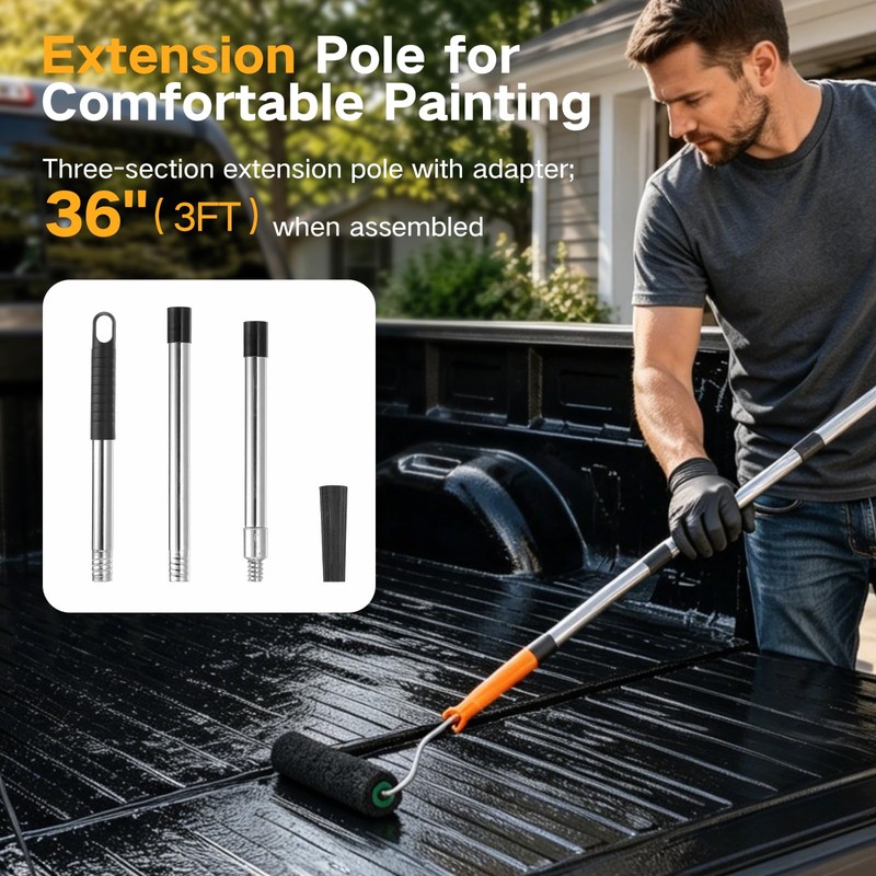 Koalafast Truck Bed Liner Roller Kit, 8PCS Roll on Bed
