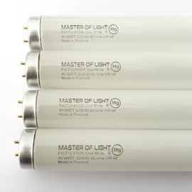 F40CW (4 Pack) 4ft Fluorescent Tube Light Bulb 40W 40 Watt T12 Cool White 4100K 1.5 Diameter Replaces F40T12/CW F40T12 F40XL/SP41 F40/SPX41 F40/SP41/ECO F40SP41 F40CWX, F40 CW Supreme (4)