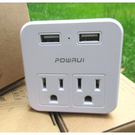 International powrui international power adapter w/ 2 ac outlets and dual usb ports type c EUR