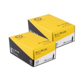 Street Fit 360 2 Pack Money Saver - 26" x 1.95-2.35 48mm Schrader Valve, Sunlite. Mountain Bike, Cruiser, MTB, MTN Bicycles Replacement Tube