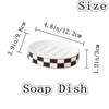 Ceramic Checkered Soap Dish,Black&White Soap Dish for Bathroom Sink, Bar