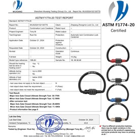 UP Security 4 in 25KN D Rings Heavy Duty, Large Locking Carabiners, Metal Clip with Combination Lock, for Camping, Gym Glips, Hammocks, Ropes, Chain Links Lock (Arched, Blue)