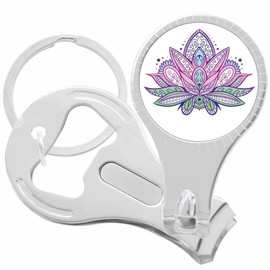 Lotus Flower Nail Clippers Plus Bottle Opener Keychain
