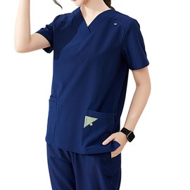 Siomlana Women's Scrub Set, Medical Use, Work Clothes, Uniform, Summer, For Surgery Rooms, Antibacterial Treatment, Scrub Wear, Work Wear, Nursing Set, Stretch, High Elasticity, Comfortable, Wrinkle