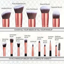 Professional Makeup Brush Set with Soft Fluffy Bristles for Foundation, Powder, Blush, Contour, Concealer, Eyeshadow and Blending