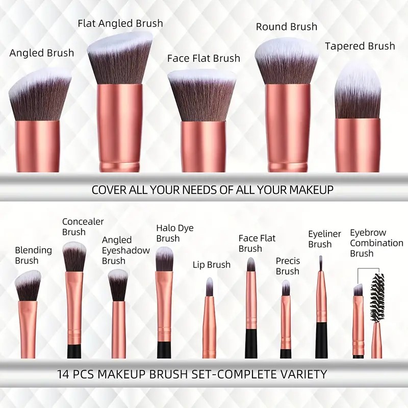 Professional Makeup Brush Set with Soft Fluffy Bristles for Foundation,