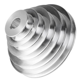 SWAWIS 5 Slot Pagoda Pulley, 20 mm Bore, 54 mm - 150 mm Outer Diameter, 5 Step Pulley Aluminium for A Type V-shaped Belts, 12.7 mm Belt Width