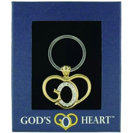 Gods Heart NEW God's Heart keychain GDH-KC Key Chain Love Gold Silver Cubic Zirconia Bling!
