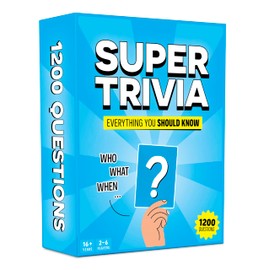 Super Trivia Games for Adults with 1200 Questions - Fun Board Game with Trivia Cards - Trivia Game for Family with Teens and Adults - Fun Party Games for Teenage Boy Gifts