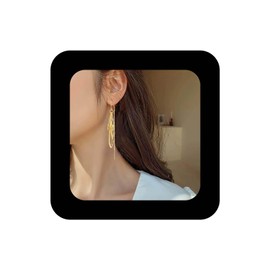 Erimberate Bohemian Stacking Leaf Dangle Earrings Gold Hollow Leaves Tassel Drop Earring Long Leaves Chandelier Chain Earring Metal Leaf Threader Earrings Jewelry for Women