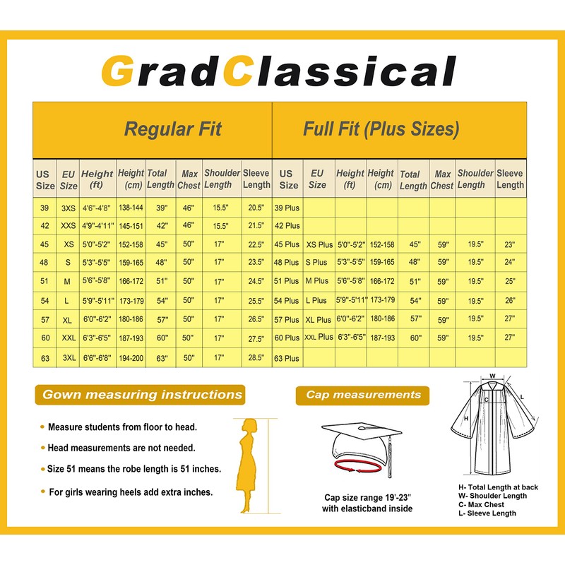 GradClassical Unisex Matte Graduation Gown Cap Tassel Set 2025 for