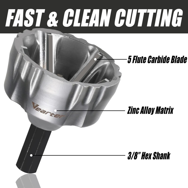 Vearter Deburring External Chamfer Tool Hex Shank Bolt Thread Repair