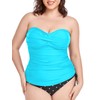 RELLECIGA - playera de tankini fruncida para mujer, Azul-cielo, XL