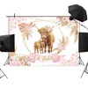 Newsely Highland Cow Baby Shower Decorations Backdrop 7Wx5H Photography Boho