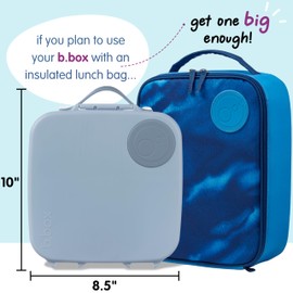 b.box Oversized Lunch Box for Kids: Bento Box w/ 4 Compartments (2 Leak Proof), Removable Divider & Gel Pack. Ideal for Big Eaters 3+. School Supplies, 8½ Cup Capacity