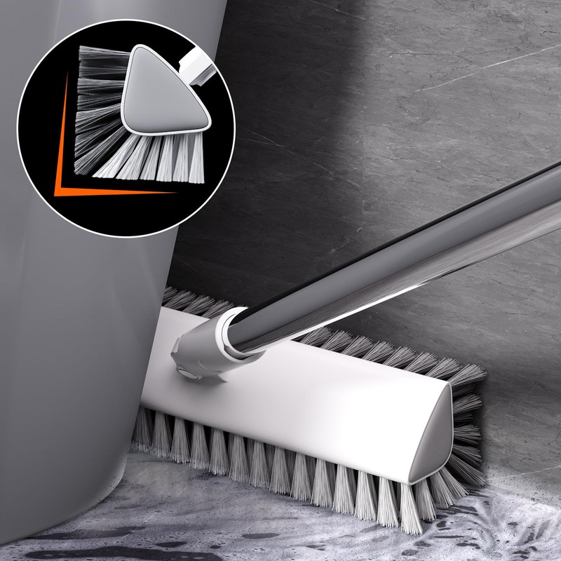 Floor Scrub Brush with Long Handle, Heavy-Duty Tile and Shower