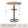 VECELO Round Bar Table with 2-Tier Storage, 36 Inch High