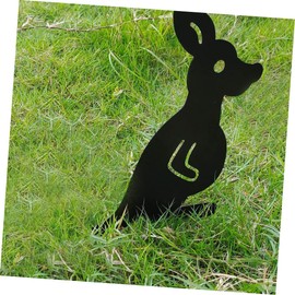 MERRYHAPY Kangaroo Garden Ornaments Outdoor 1 Set of Decorative Lawn Animal Statue Hollow Kangaroo Decors Garden Art Decor Time-Saving Iron Insert