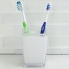 Home Basics Break-Resistant Plastic Toothbrush Holder Tumbler for Bathrooms, White