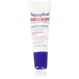Reparador de labio y protector Aquaphor Lip Repair, protección solar de amplio espectro SPF 30, 0.35 onzas, paquete de de 2