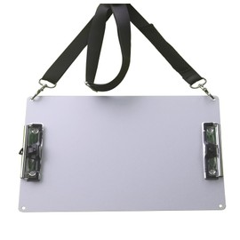 Banjiang Double Clip Legal Size Aluminum Clipboards with Adjustable Strap,9.5"X15.3" Metal 4-Hole Hands Free Clipboard