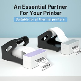 Ponek Label Holder，Thermal Label Holder for Rolls and Fan-Fold Labels, Shipping Label Holder for Thermal Printer(Black