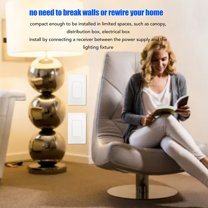 Wireless Light Switch 1 Gang Auto Power Generating AC 110‑230V