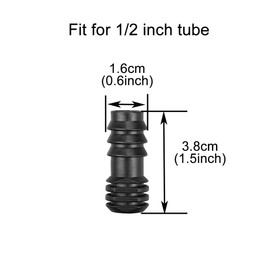 LICQIC 13 mm (1/2 Inch) Pipe/Hose Irrigation Connectors, Garden Irrigation Fittings, Soaker Hose Connectors, 8 Pcs End Plug