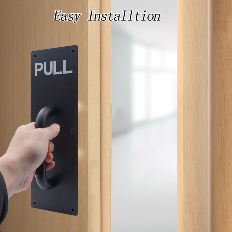 GINZER Push Pull Door Handle Set, Aluminum Alloy Push Pull