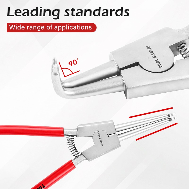 TOOLEAGUE 4 Pcs Mini Snap Ring Pliers Set, Circlip Pliers,