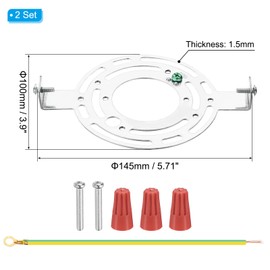 PATIKIL 145mm (5.71") Universal Light Fixture Mounting Bracket Kit, 2 Set Light Crossbar Round Ceiling Plate with Screw for Wall Light Ceiling Light Pendant Chandelier