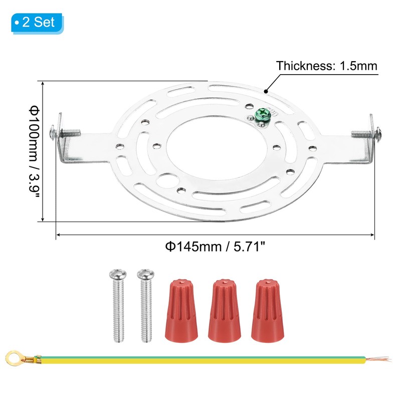 PATIKIL 145mm (5.71") Universal Light Fixture Mounting Bracket Kit, 2