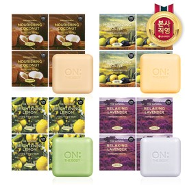 On the Body The Natural Olive/Coconut/Lavender/Lemon Verbena Soap 90g 4 packs x 3, Olive / 온더바디 더내추럴 올리브/코코넛/라벤더/레몬버베나 비누 90g 4입 x3개, 올리브