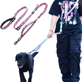 Mellbo Dog Leash Shoulder Leash for Dogs, Stretchable, Small Dogs, Medium Dogs, Reflective Material, 6-in-1 Multi-functional, 11.8 inches (30 cm), Extendable, 57.1 - 88.6 inches (145 - 225 cm),