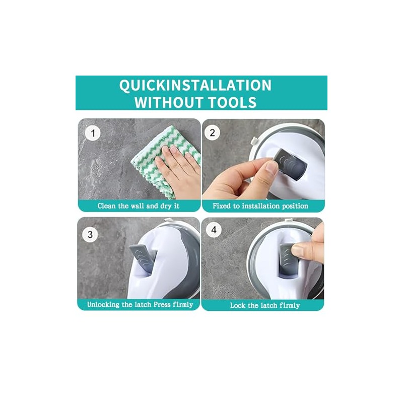 2 Pack Suction Grab Rails for Bathroom, 12 inch Shower