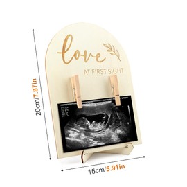 JNYLLN Baby Sonogram Picture Frame, Wooden Ultrasound Picture Frame, Double Sided Baby Sonogram Photo Frame, Baby Keepsake Announcement Nursery Decor
