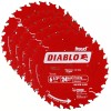 Freud 5-Pack Freud D0624A Diablo 6-1/2-inch 24T ATB Perma-Shield Framing