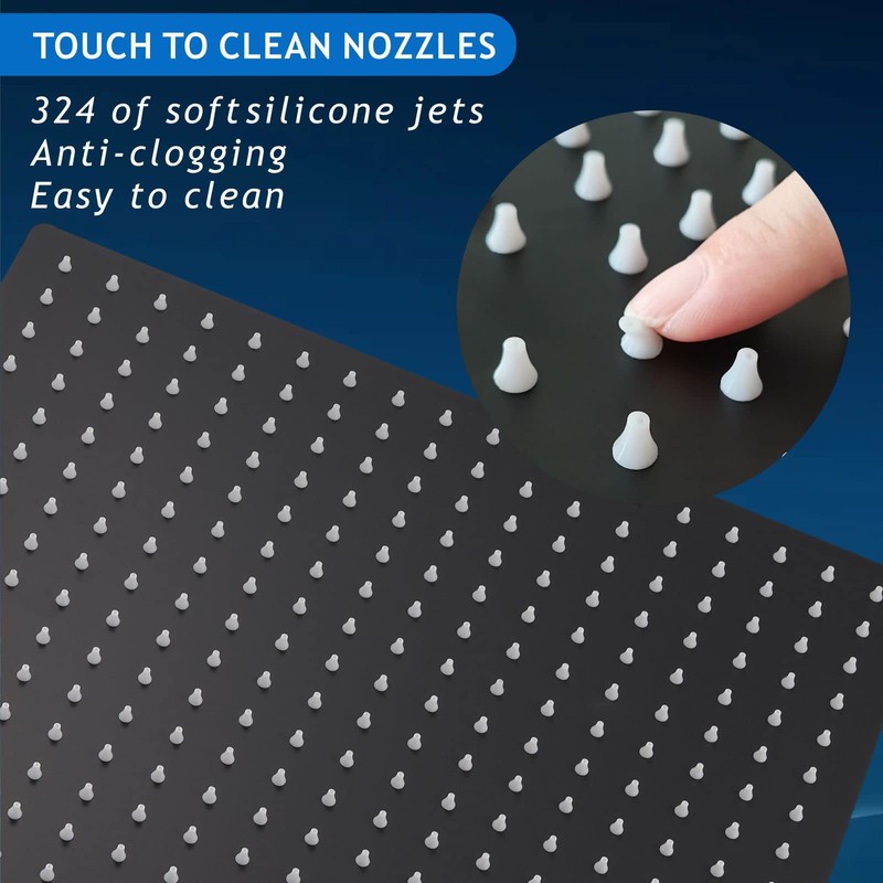 Voolan Oversize Rain Shower Head - High Flow Square Rainfall
