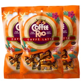 Coffee Rio Latté Coffee Candy, Pack of 3 (5.5 oz Each) - Individually Wrapped Hard Candies Blended w/Fresh Dairy Cream - Perfect for Office Candy Bowl, Buffet - Kosher Certified