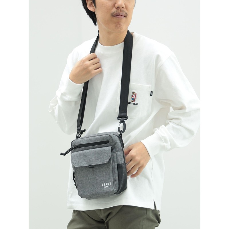 Beams Heart 426100298191788 Campus Bag, Chambray Heathered Material, Mini Shoulder