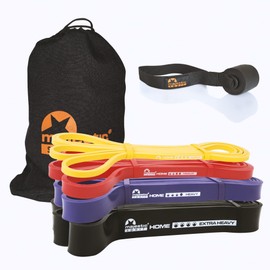 Majestic Sport Resistance Bands Set of 4, Resistance Bands, Strength Training, Fitness Band, Rubber Band, Sports Training Bands, Pull-Up Band, Sports Bands Band for Pull-Ups with Door Anchor and