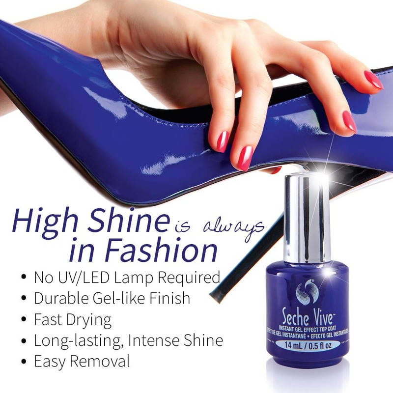 Seche Seche Vive Instant Gel Effect Top Coat, Nail Polish