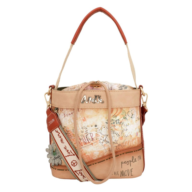 Anekke Peace & Love Flower Crossbody Bag Multicolor