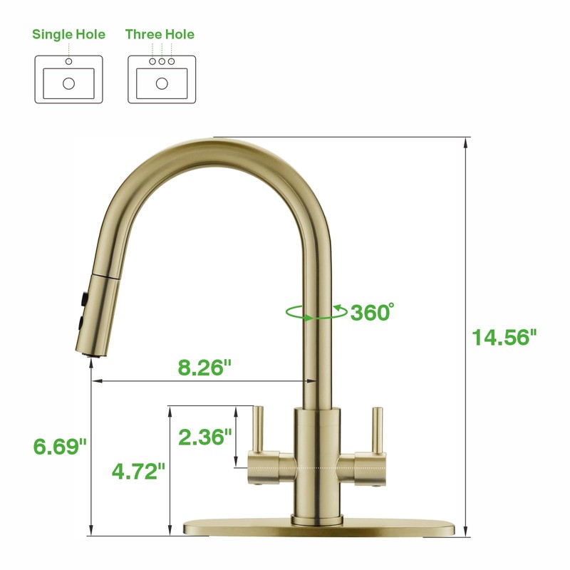 PAKING Kitchen Faucet, Kitchen Sink Faucet, 2 Handles Sink Faucet,