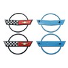 Pair Set C4 Corvette Gas Fuel Lid Emblem Cross Flag
