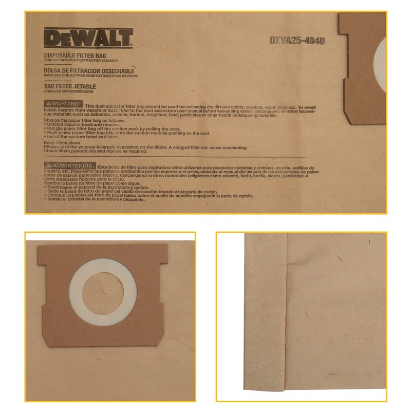 DEWALT DXVA25-4040 Dust Bag Fits for 4 Gallon Wet/Dry Vacuum