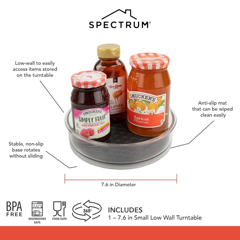 Spectrum Lazy Susan Organizer, Hexa Round Small (1-Pack) - Lazy
