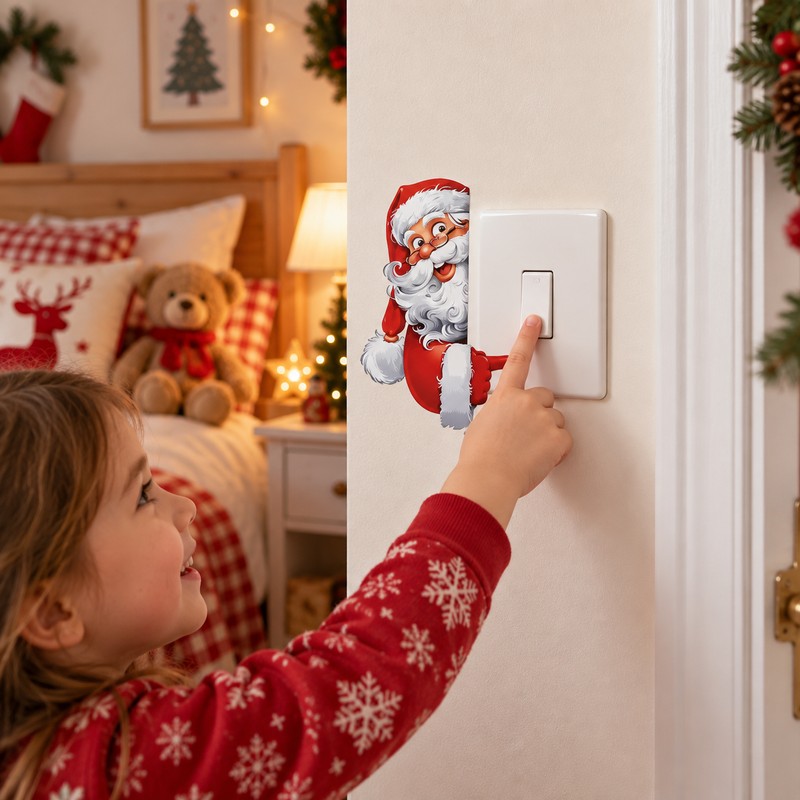 Christmas Wall Sticker for Switch & Wall Decor – Self-Adhesive