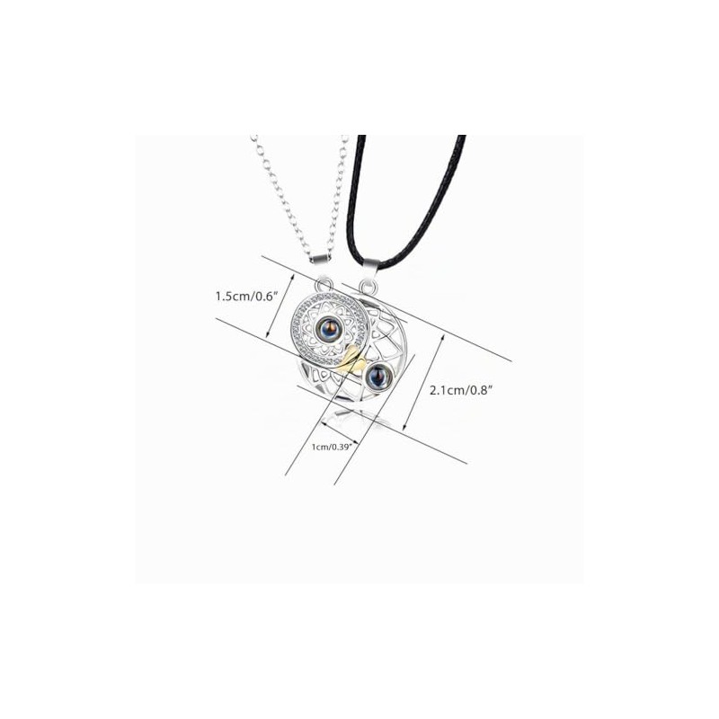 Collar Magnético para Parejas de Sol Y, 100 Idiomas, Colgante